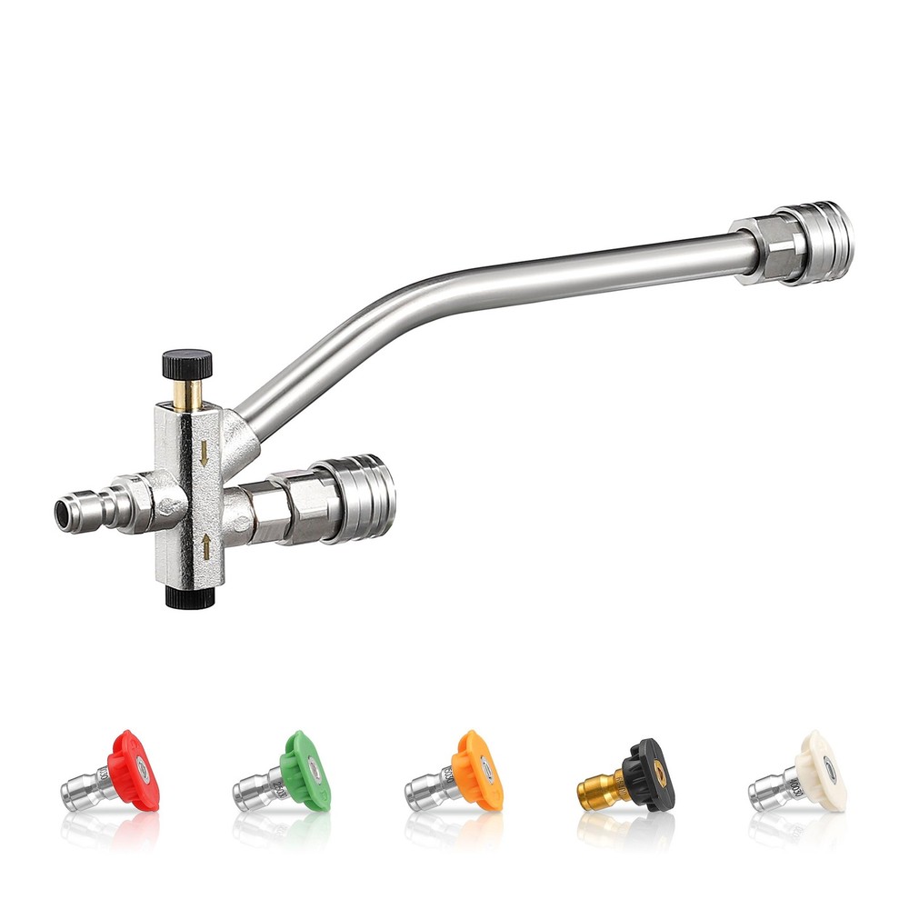 Dual Lance Pressure Washer Wand with Foam Cannon Attachment and Dual-Connector for Power Washing