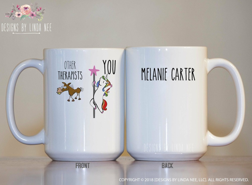 Funny Personalized Therapist Mug Unicorn Mug Therapist Gift Appreciation Gift