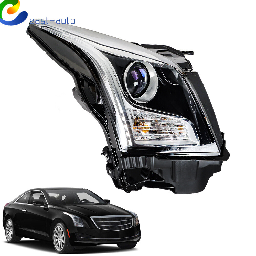 Headlight For 2013-2018 Cadillac ATS Halogen Projector Chrome Housing Right Side