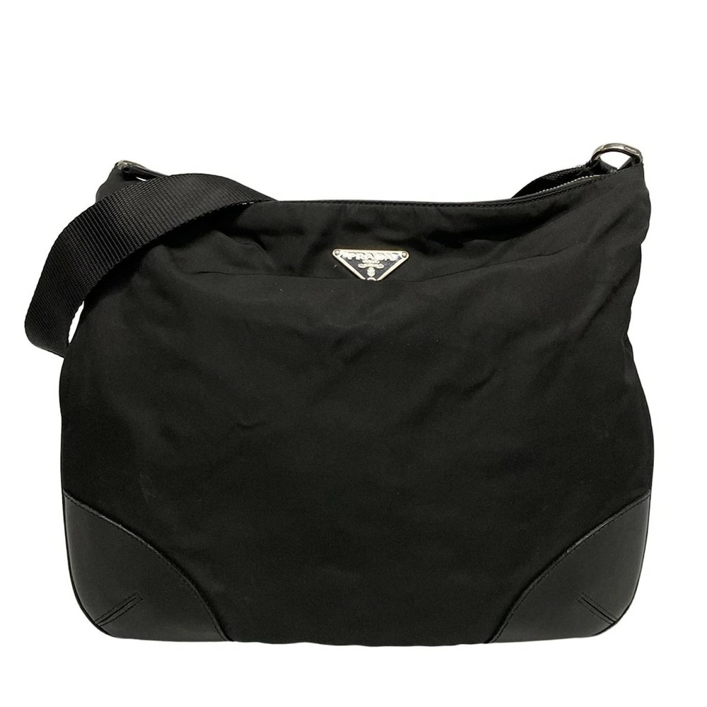 RARE PRADA Used PRADA shoulder bag black leather