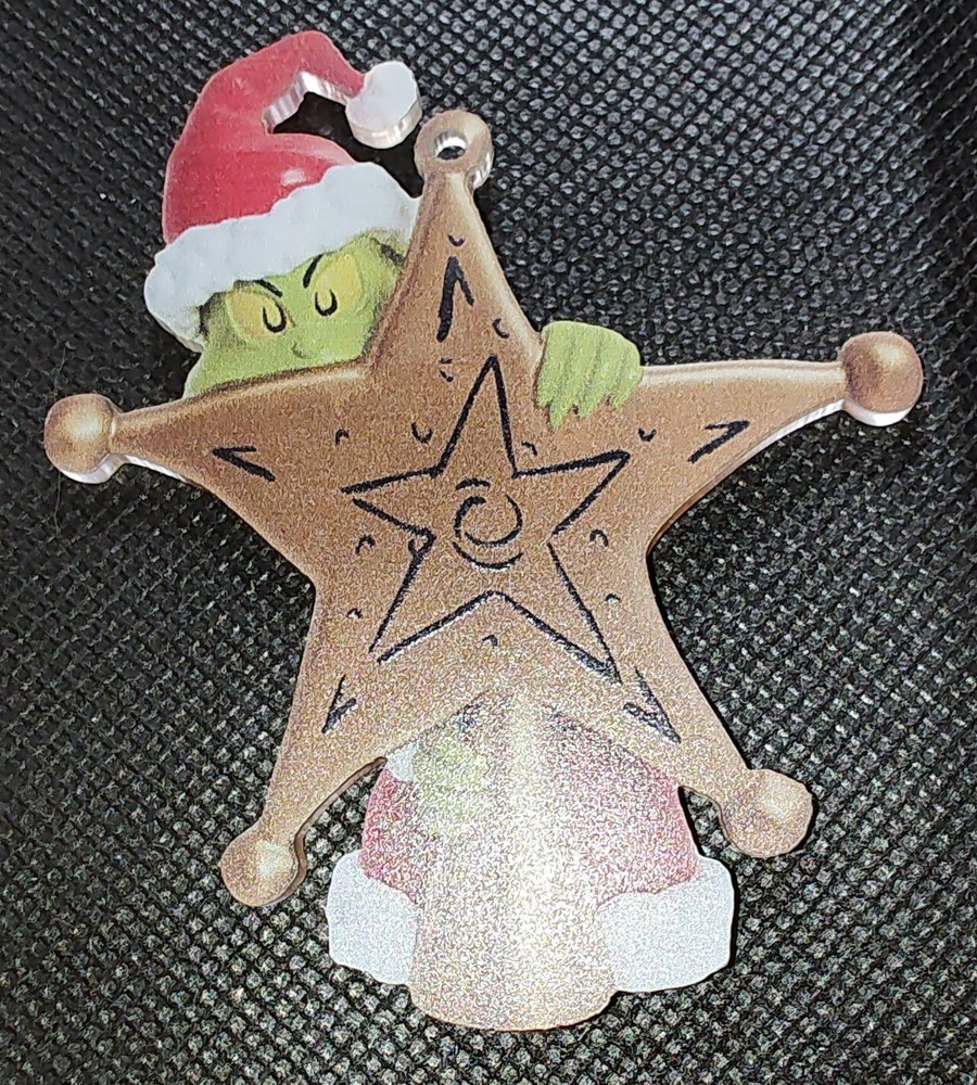 Grinch Acrylic Christmas Tree Star Topper Inspired by Dr Seuss