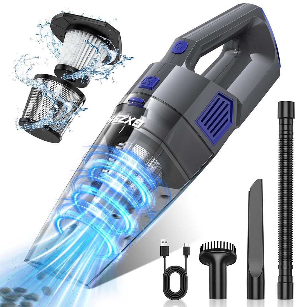 Handheld Vacuum Cordless, 15000PA Strong Suction Hand Held Vacuum Cleaner Rec...