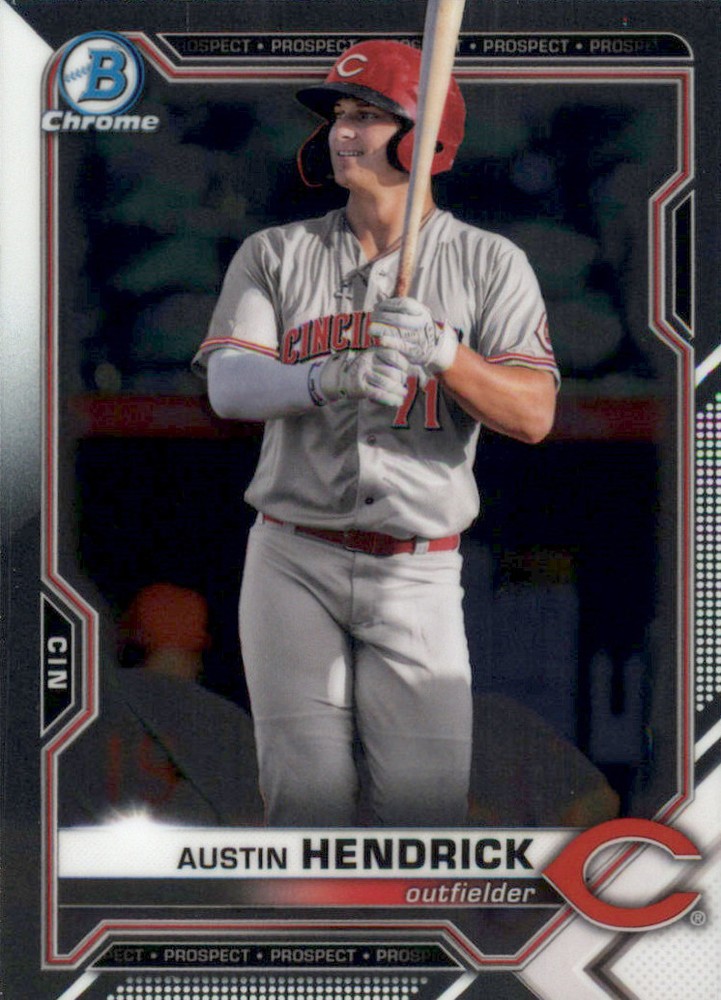 2021 Bowman Chrome Draft Cincinnati Reds Baseball Card #BDC138 Austin Hendrick