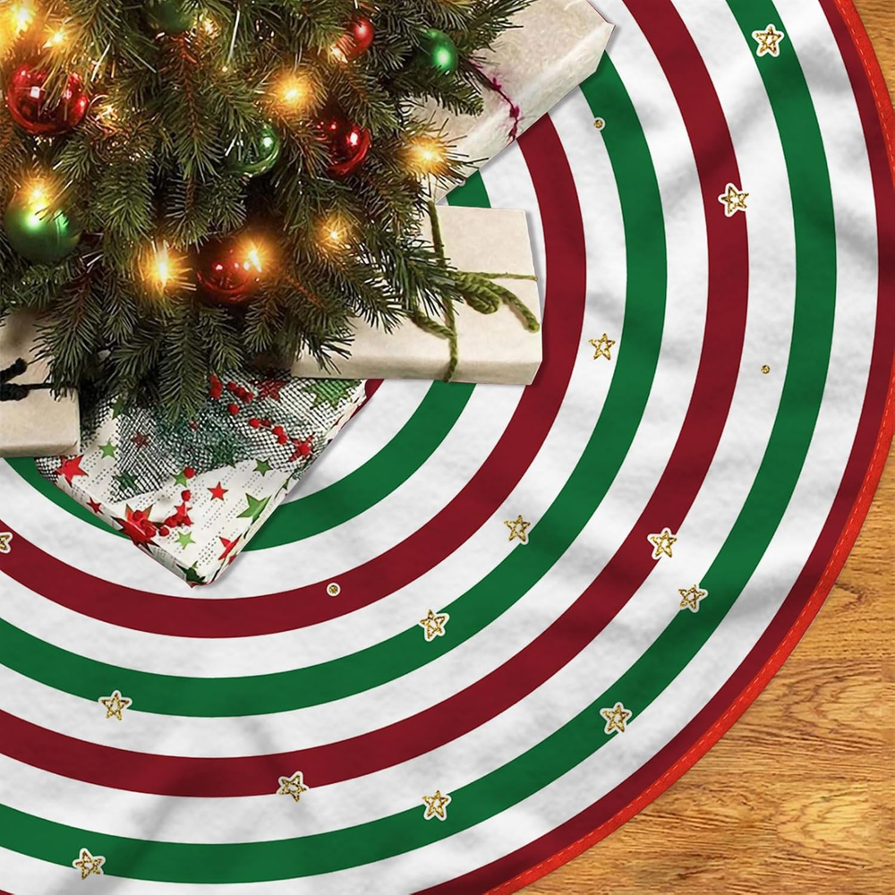 48-Inch Black & Orange Halloween Tree Skirt for Indoor & Outdoor Decor