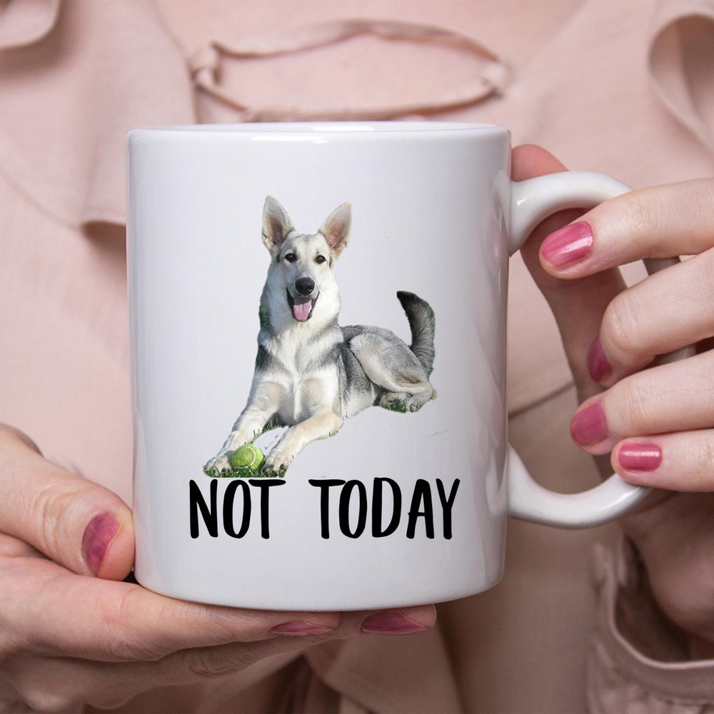 Funny German Shepherd Silver Not Today Dog Mug Lazy Gift For Women Dogs Mom