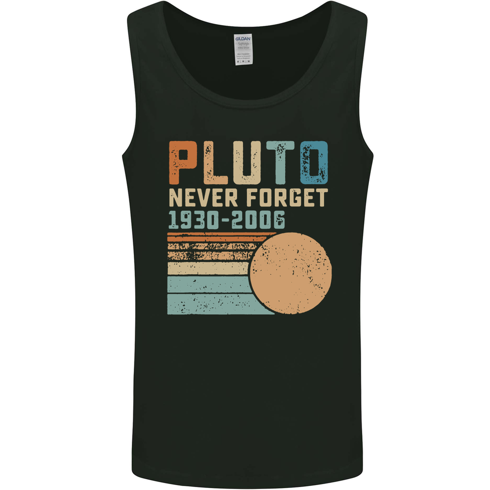 Pluto Never Forget Space Planet Astronomy Mens Vest Tank Top