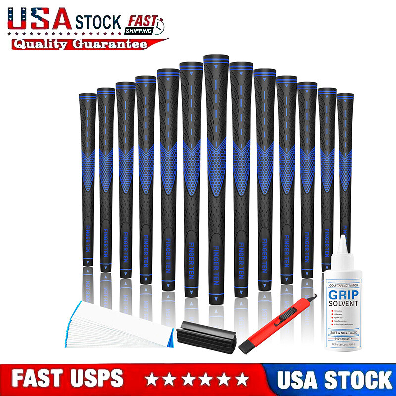 13 Pack Rubber Golf Club Grips w/ Repair Kits All Weather
