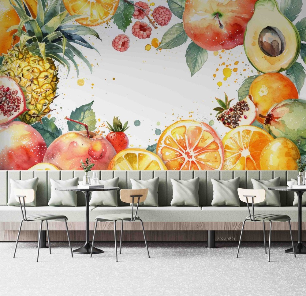 3D Fruit Watercolor Wall Murals Wallpaper Murals Wall Sticker 2