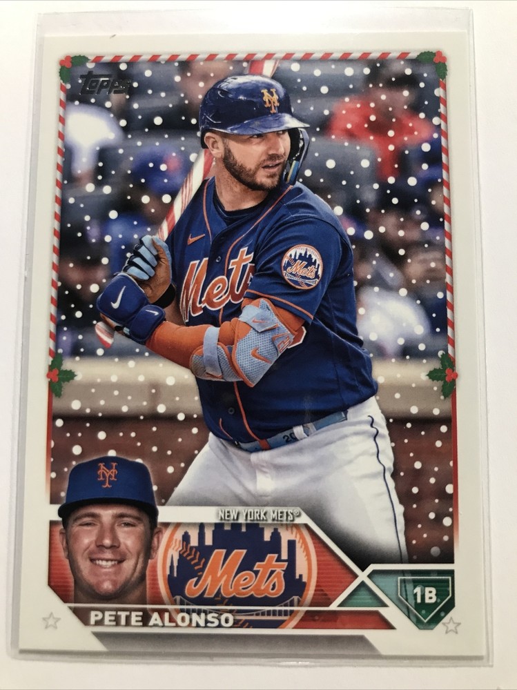 Pete Alonso 2023 Topps Hokiday #H150 CANDY CANE BAT SSP NEW YORK METS RARE!!