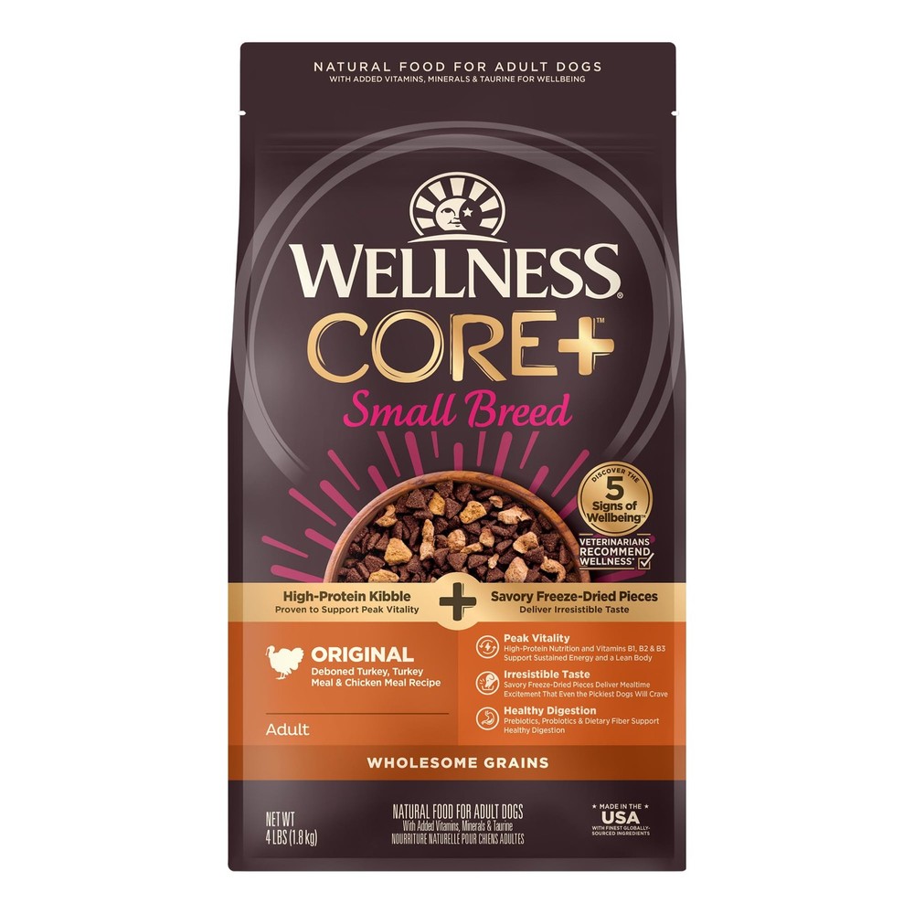 CORE+ Dry Dog Food with Freeze Dried Pieces, Small Breed, Wholesome Grains, H...