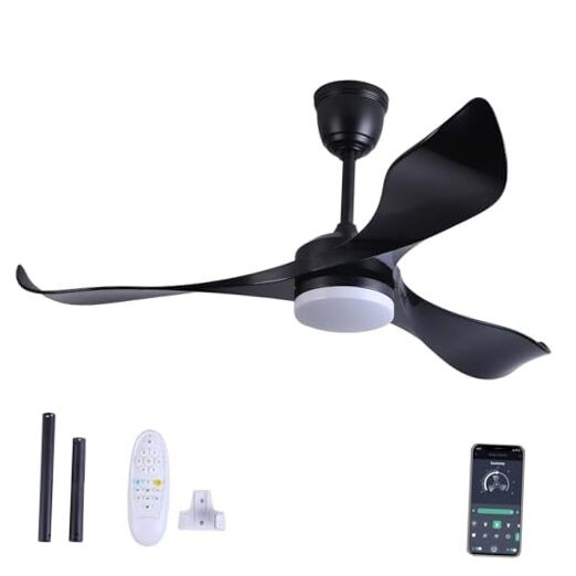 52 Inch Smart Ceiling Fan with Light - 3 Color Temps, Remote & App Control  