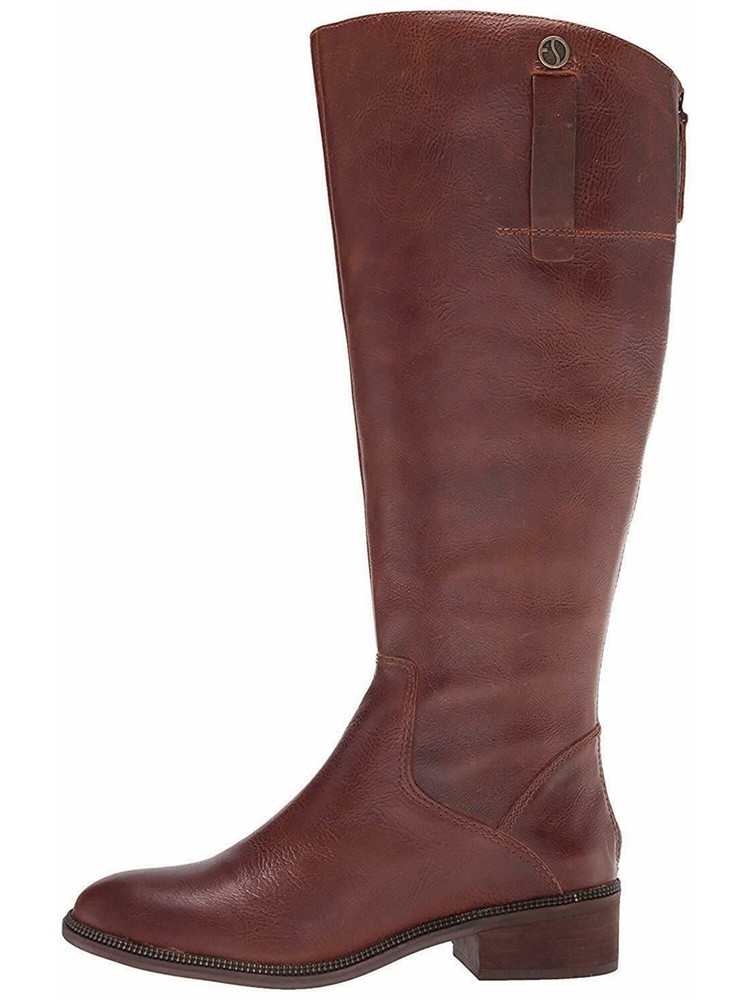 FRANCO SARTO Brown Bead-Trim Becky Riding Boots for Women Size 6.5 M