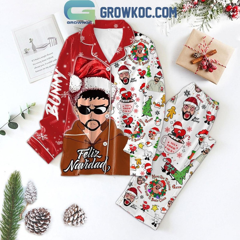 Bad Bunny Merry Christmas Pajama Set - Festive Holiday Sleepwear