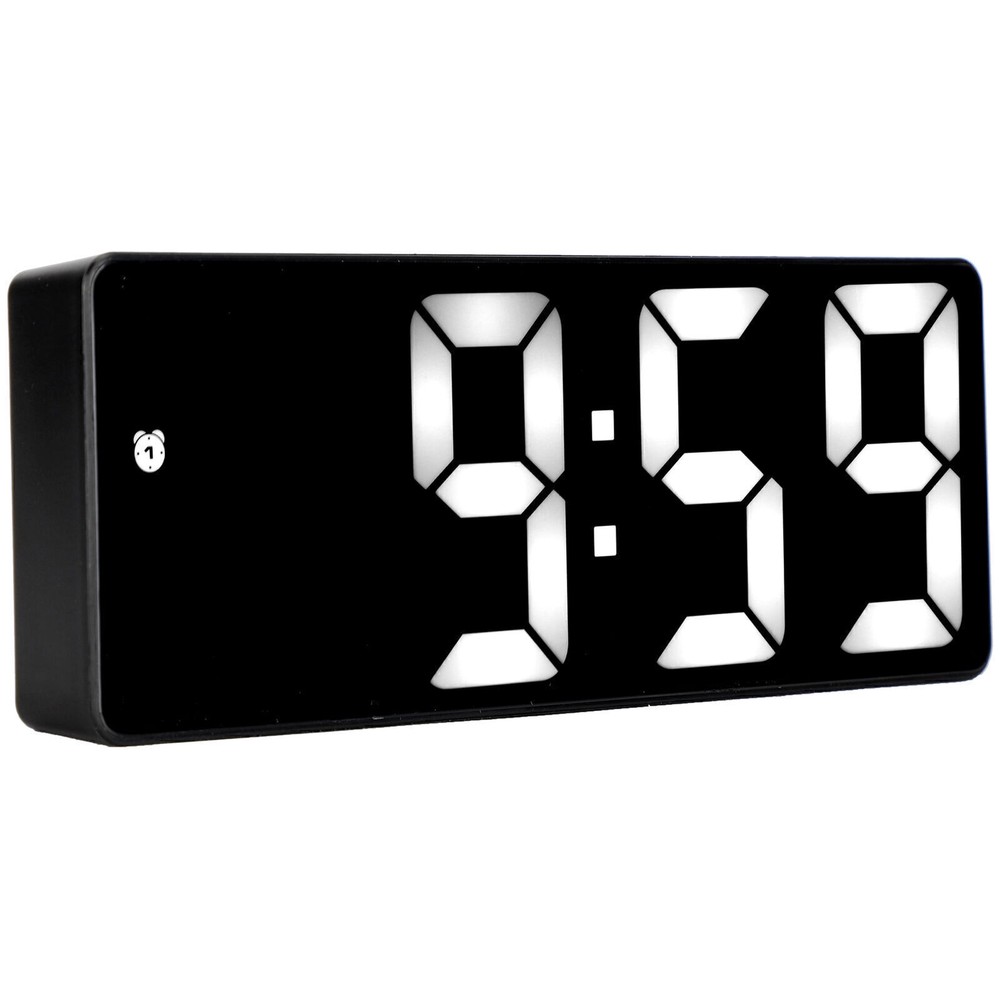 LED Mirror Alarm Clock USB Electronic Digital Table Rechargeable Mirrored