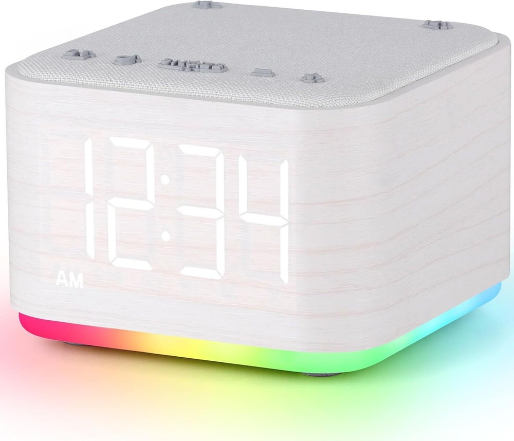 Alarm Clock: Speaker - 25 sounds - 8 alarm clock sounds - 8 night lights