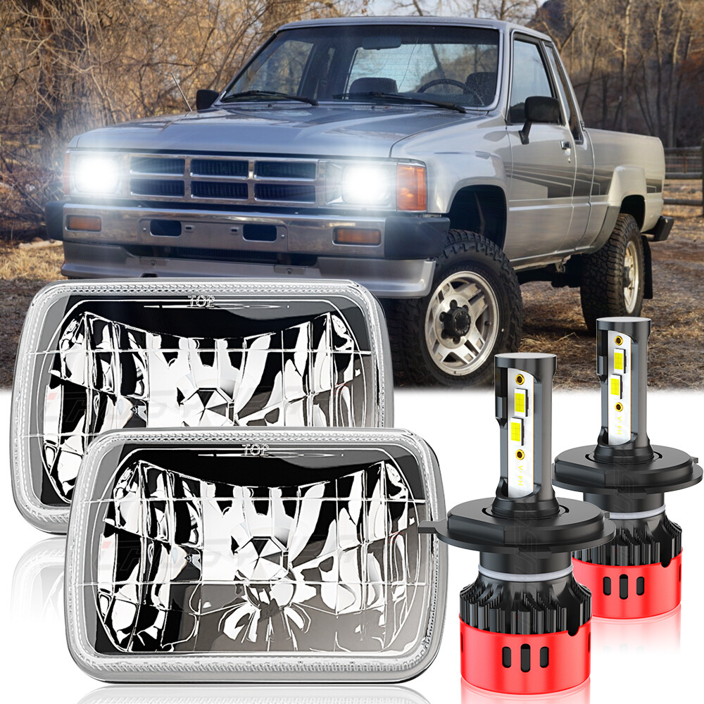 7x6 LED Headlights Hi-Low for Toyota Pickup & Nissan Hardbody D21