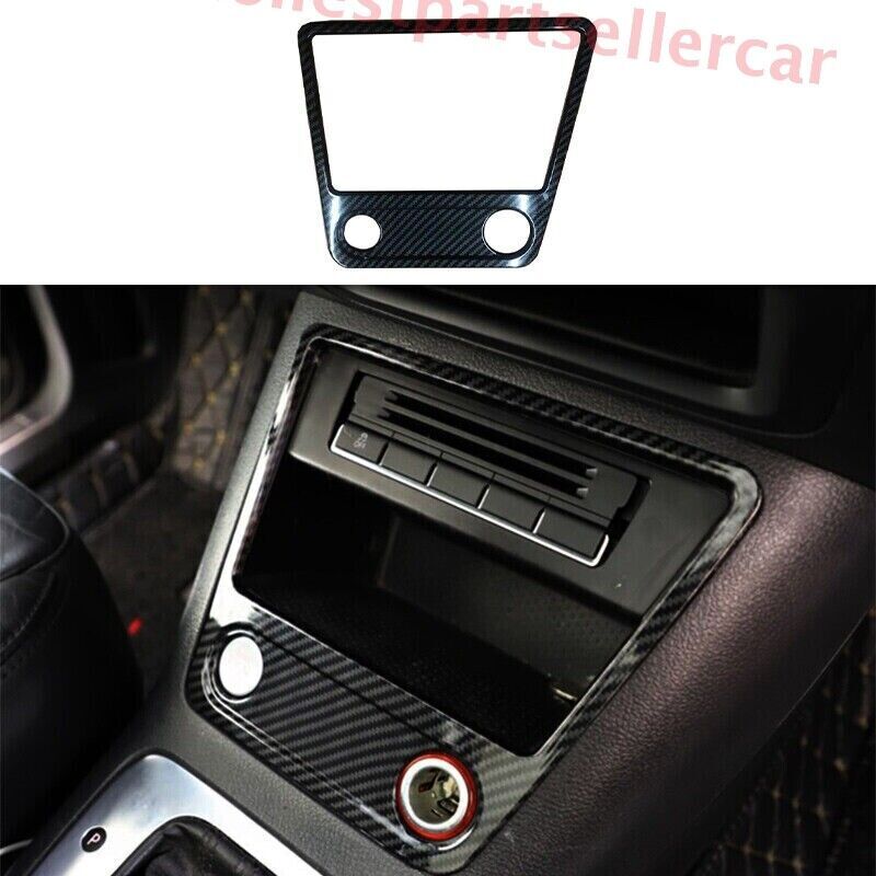 For VW Tiguan 2009-2017 Carbon Fiber Console Cigarette Lighter Storage Box Trim