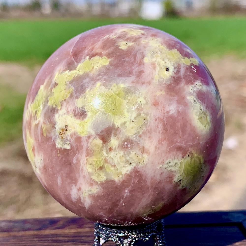 262G Natural  cherry agate Ball Quartz Crystal Sphere Reiki healing