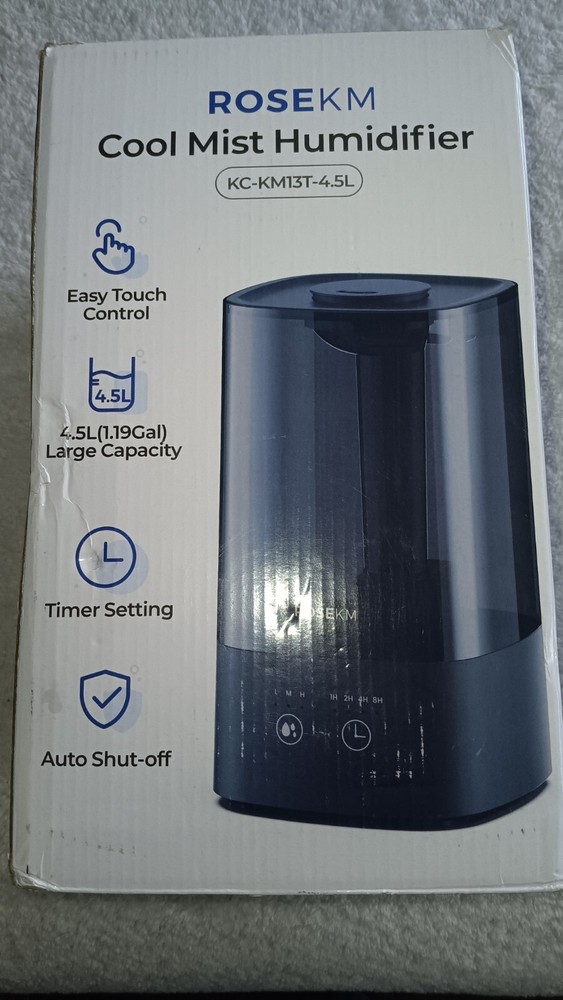 ROSEKM 4.5L Large Room Humidifier for Bedroom and Home Use