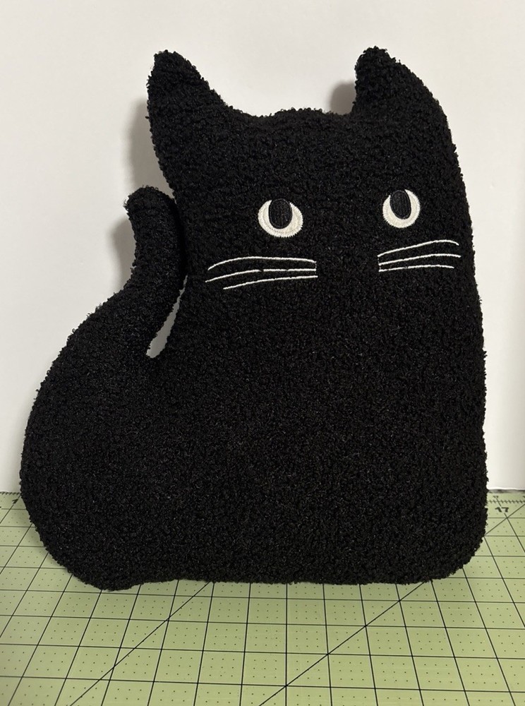 Target Bullseye Black Cat Shaped Decorative Throw Pillow - Halloween