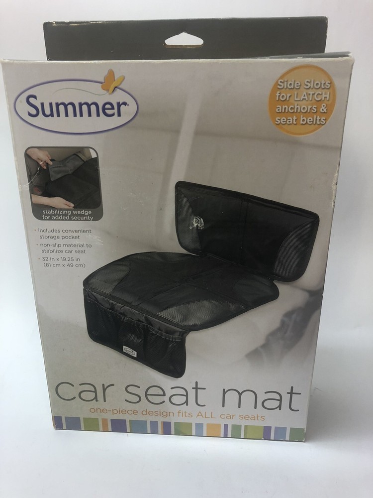 Summer Fits All Car Seat  Mat Seat Cover Black Mesh Pockets 32” x 19.75”