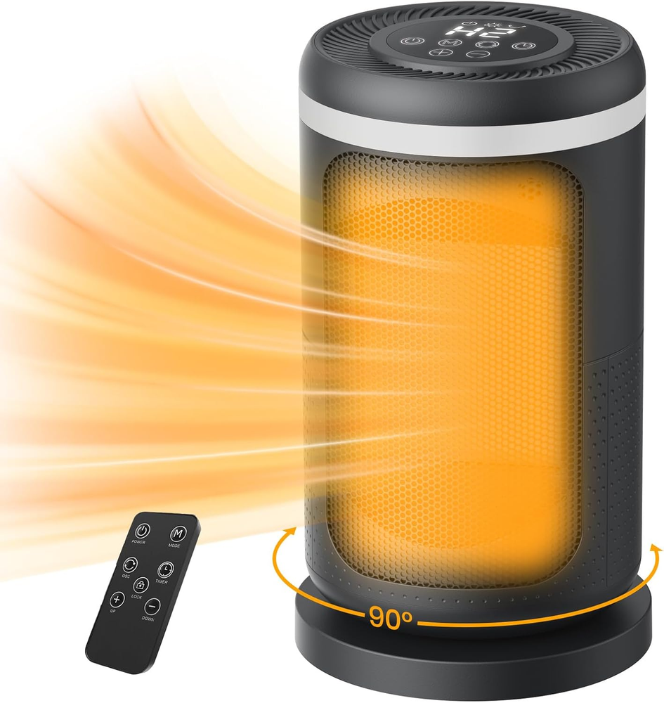 Space Heater, 1500W Portable Heaters for Indoor Use, Small Space Heater for Offi