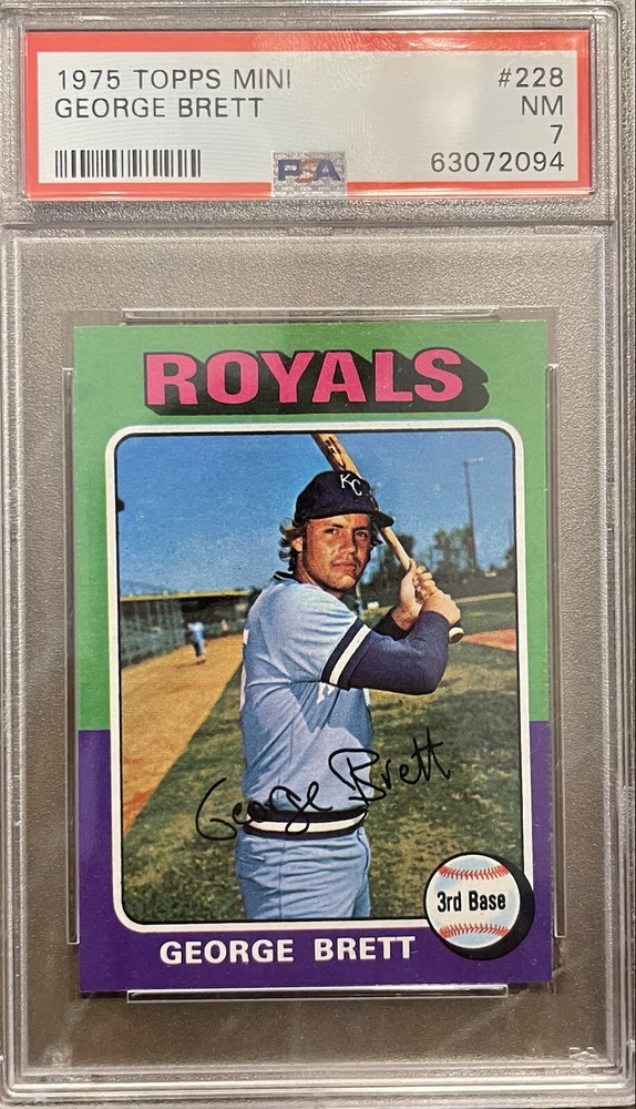 1975 Topps Mini George Brett Rookie RC #228 PSA 7 NM Graded Baseball Card