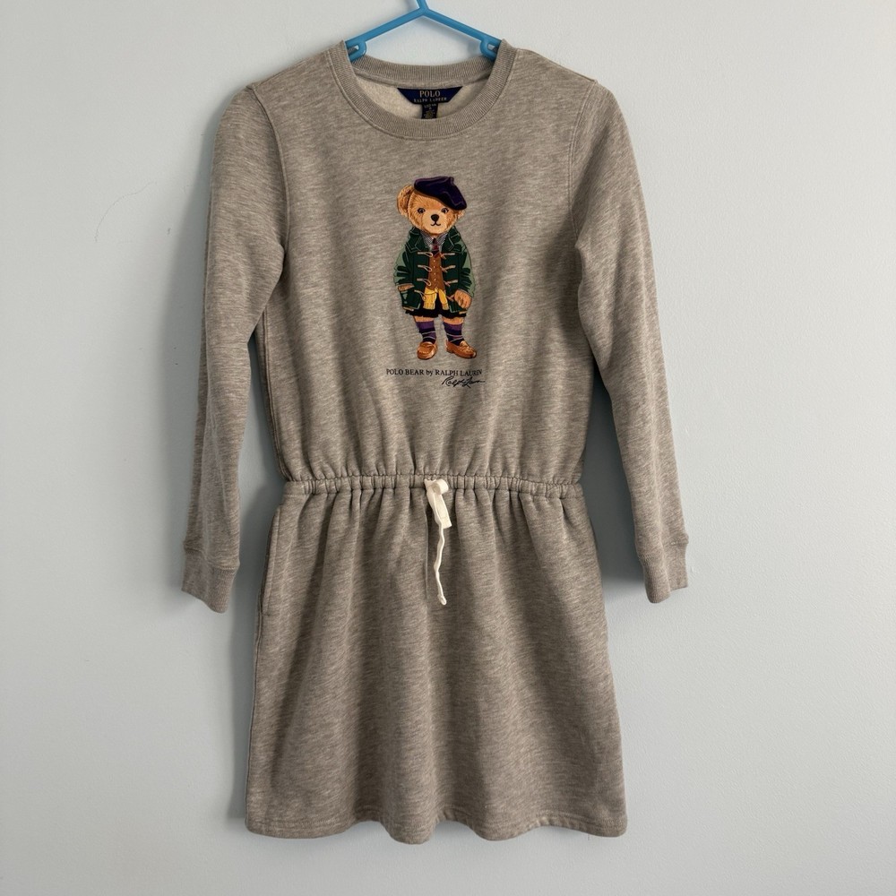 Polo Ralph Lauren Girls Polo Bear Fleece Dress Size L