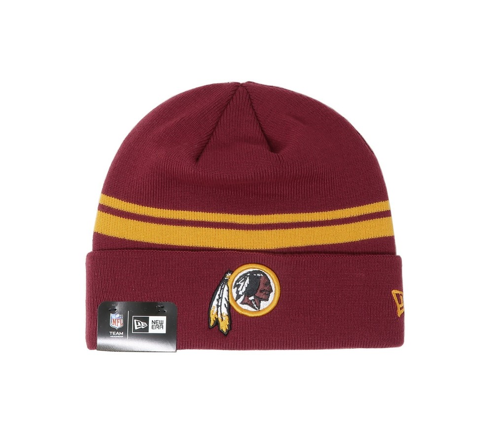NEW ERA Men Women Beanie Washington Commanders Redskins - Burgundy Gold Knit Hat