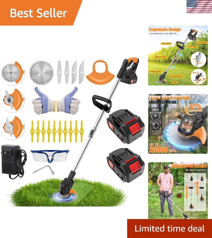 Cordless Lithium Battery Electric Weed Wacker Grass Trimmer and Edger for Yard