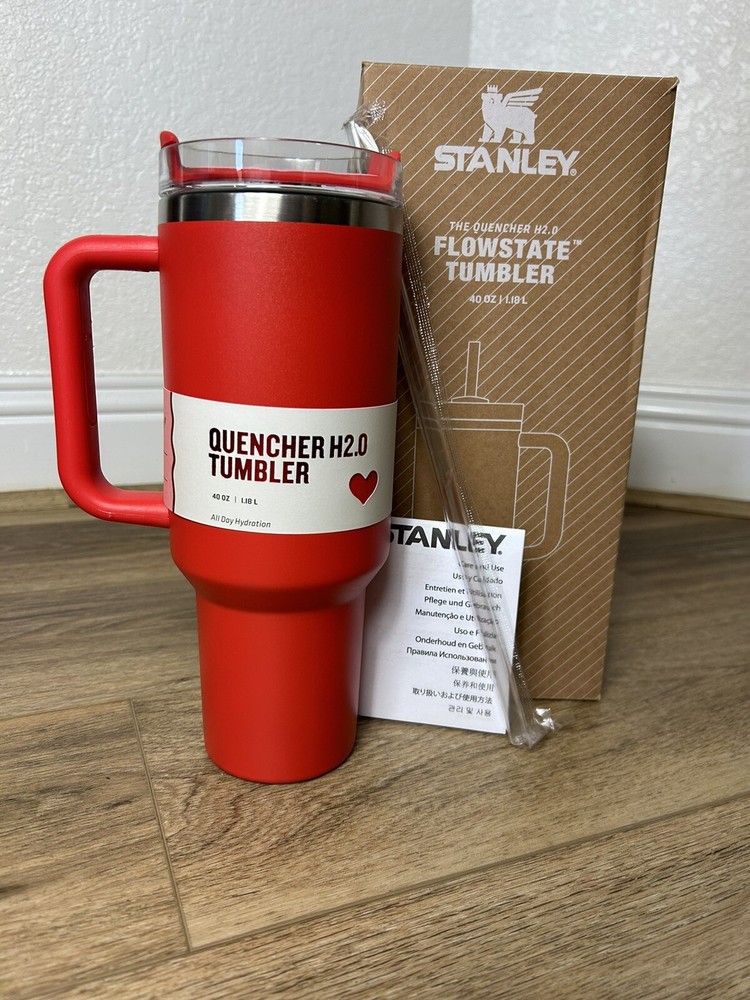 Valentines Day Gift Rose Red Stanley Cup 40 oz Quencher H2.0 Flowstate Tumbler-image