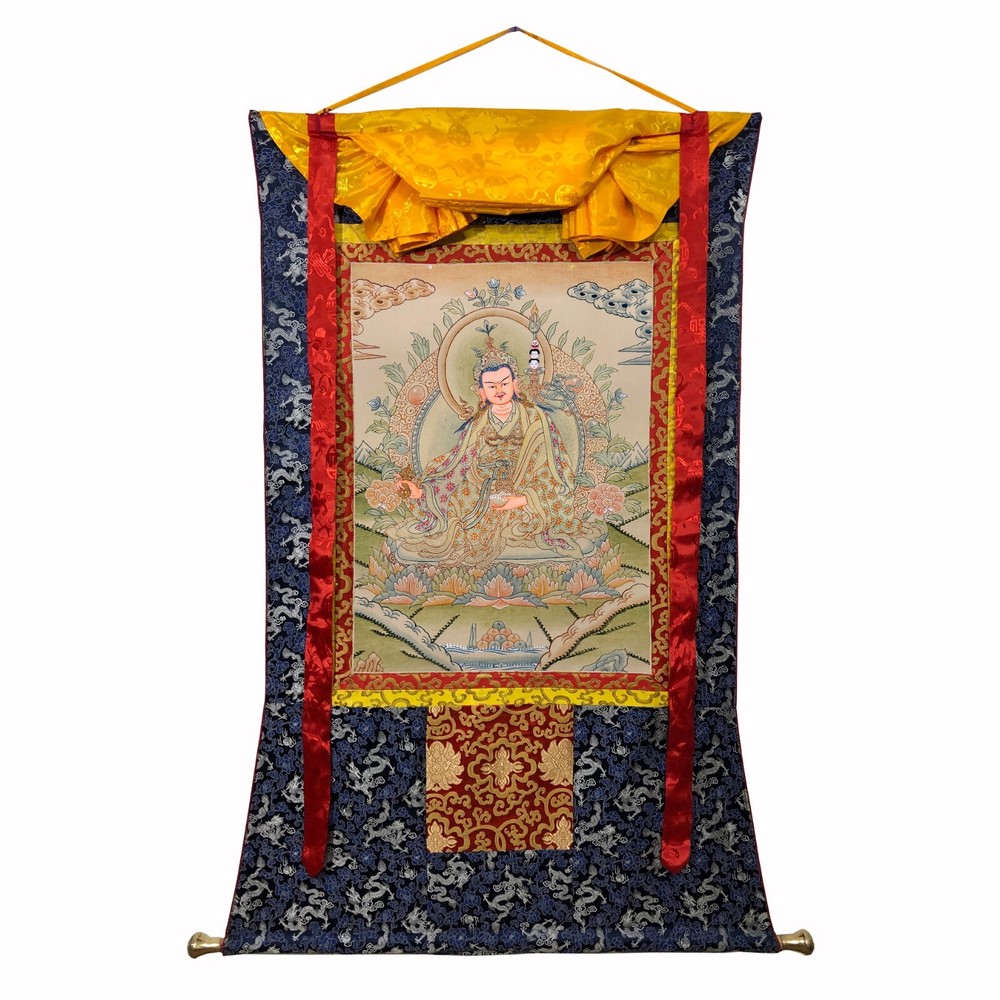 Consecrated Silk Brocade Mounted  Padmasambhava, Guru Rinpoche Thanka