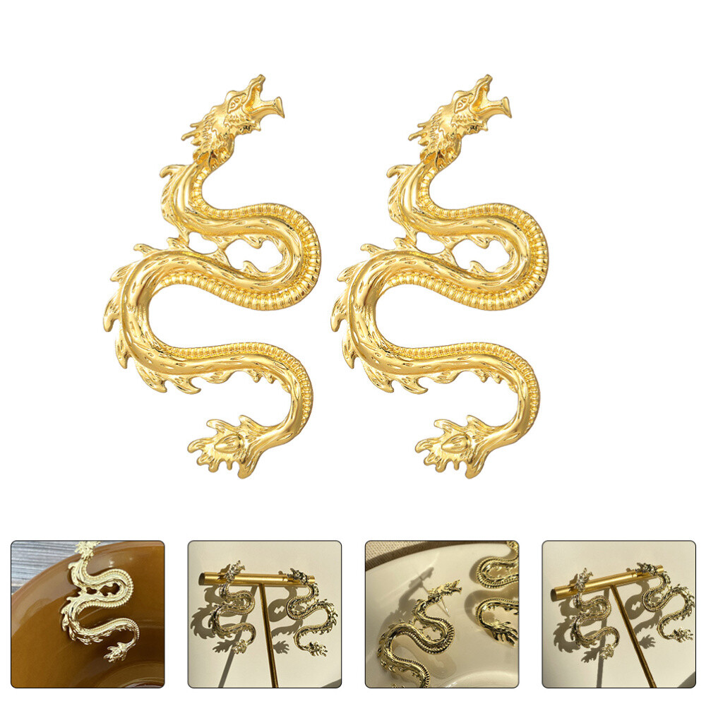 Spring Festival Metal Ear Studs Chinese Zodiac Design Lunar New Year Fashion Jewelry