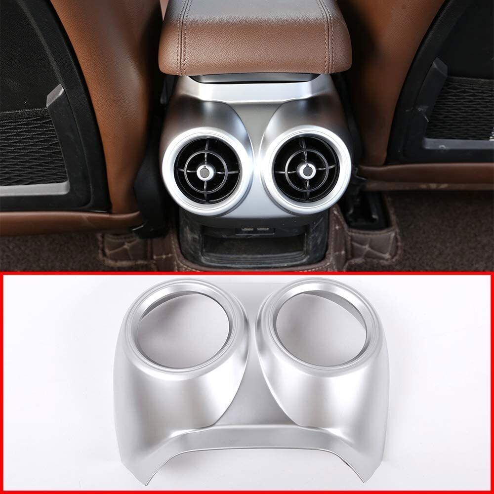 For Alfa Romeo Stelvio ABS Silver Rear Air Vent Outlet Cover Trim 2017-2022