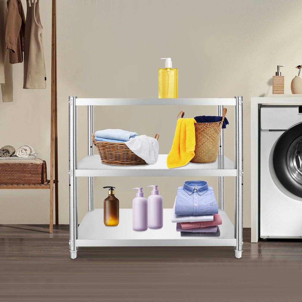 3 Tiers Kitchen Shelf Shelving Rack Restaurant Shelves Rack Stainless Steel