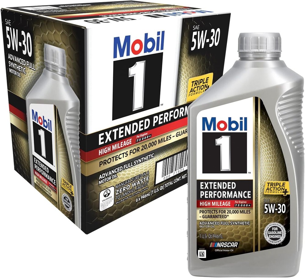 Mobil 1 Extended Performance High Mileage Full Synthetic Motor Oil 5W-30, 1...