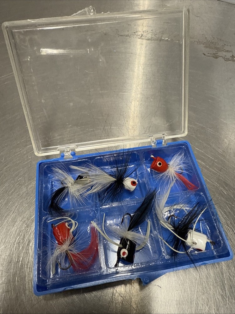 Bass Fishing Hooks Fly Lures Pack of 6 for Freshwater and Saltwater