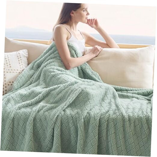 Bedsure Sage Green Cozy Fleece Throw Blanket for Couch or Bed, Ultra Soft Warm Blanket for All-Season Comfort