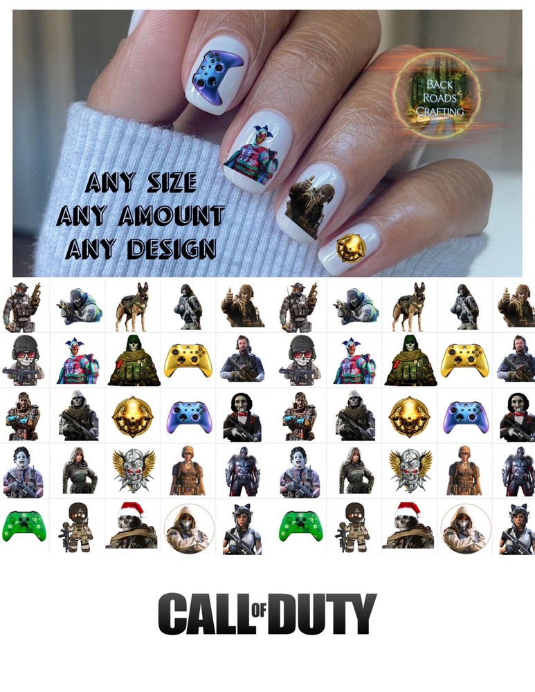 Xbox Game Waterslide Nail Decals Set of 50 Instructions & Bonus