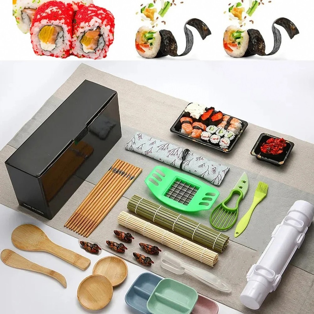 DIY Sushi Mold Kit with Rolling Mat – Molds for Rice and Vegetable Rolls