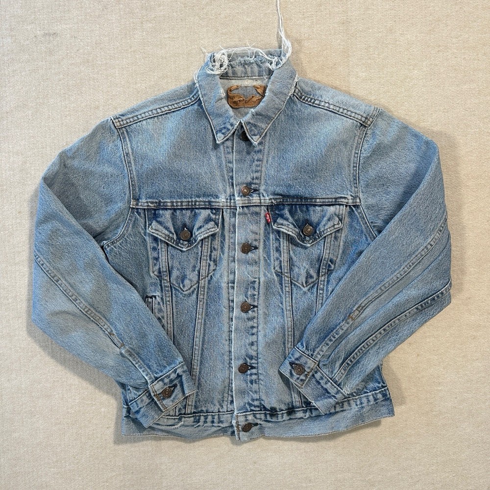 Levi's Trucker Jacket VTG 80s 90s Type III Blue Made In USA Womens Medium M