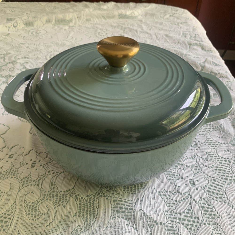 Brandani Italy 6.3qt Red Enameled Cast Iron Dutch Oven Pot