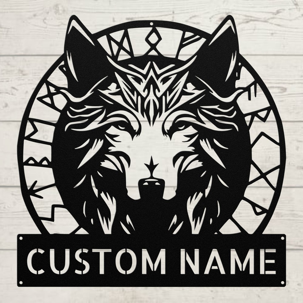Custom Viking Wolf Metal Sign Norse Decor for Home Rustic Gift for Viking Fans