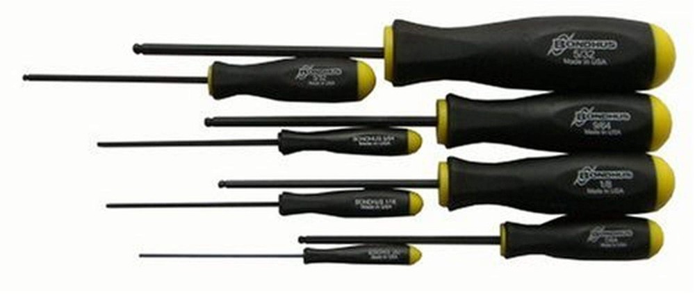 8-Piece Balldriver Screwdriver Set with ProGuard Finish - .050 to 5/32-Inch Sizes