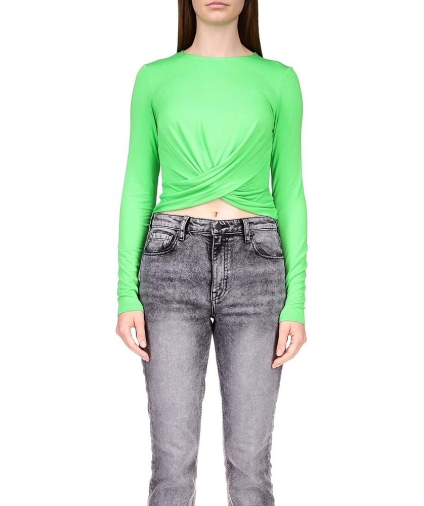 NWT Sanctuary Womens Green Knot Front Long Sleeve Pullover Back To School-image