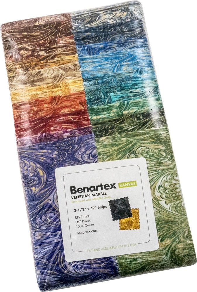 Kanvas Studio Venetian Marble Strip-Pies 40 2.5-inch Strips Jelly Roll