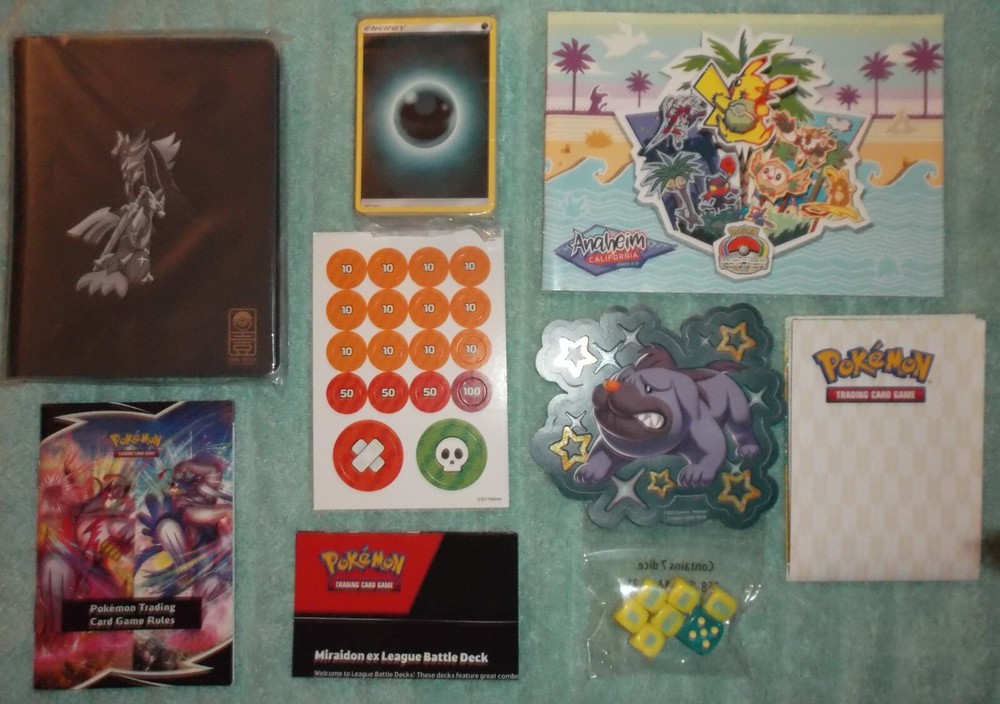 POKEMON BINDER Marker set STICKER Dice CARD DECK Anaheim World Champions Manual