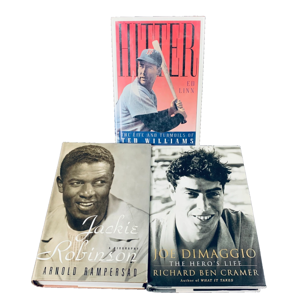 Joe DiMaggio - Ted Williams - Jackie Robinson Three First 1st HardcoverEditions