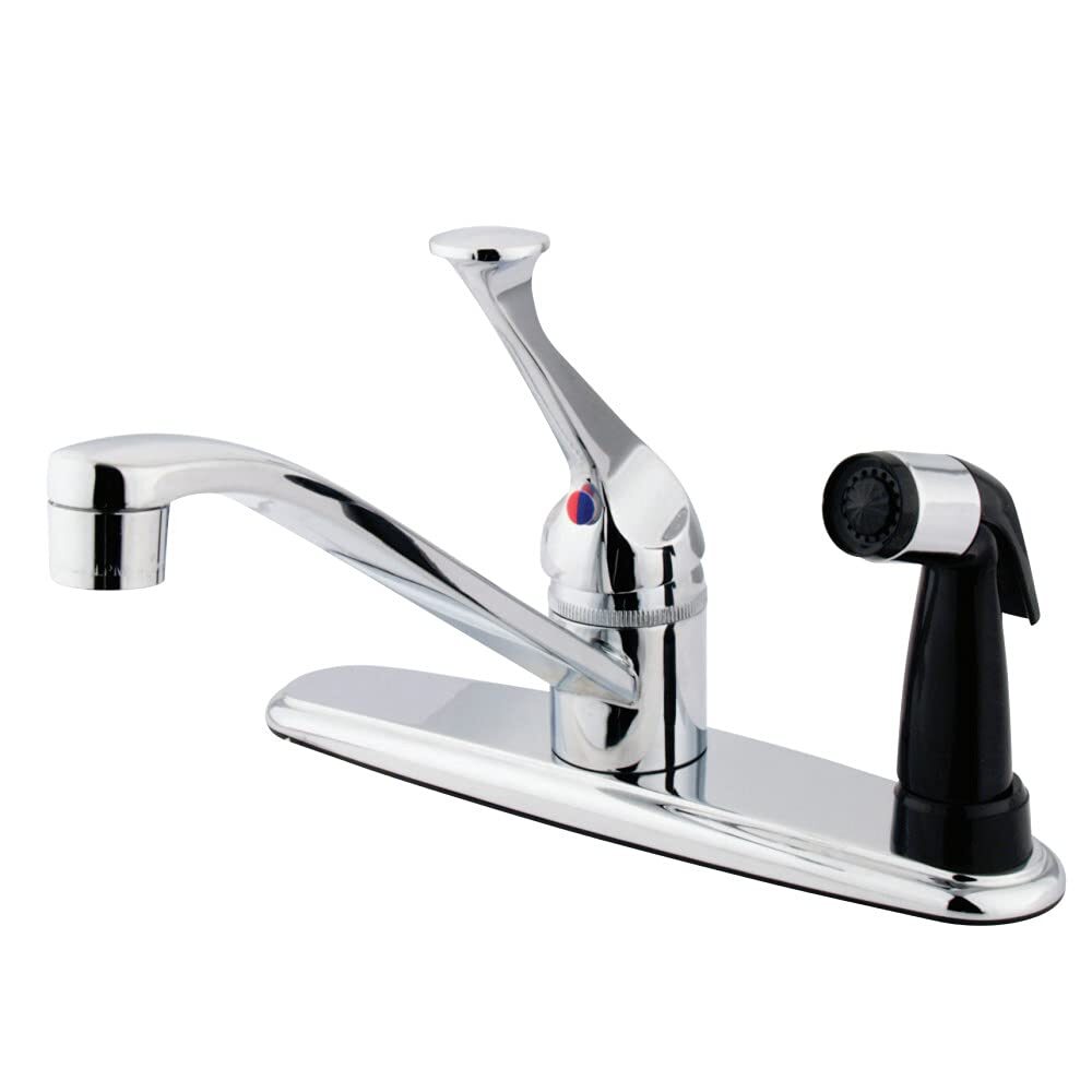 KB573 Chatham Single Lever Handle Kitchen Faucet with Side Sprayer, 8-Inch, P...