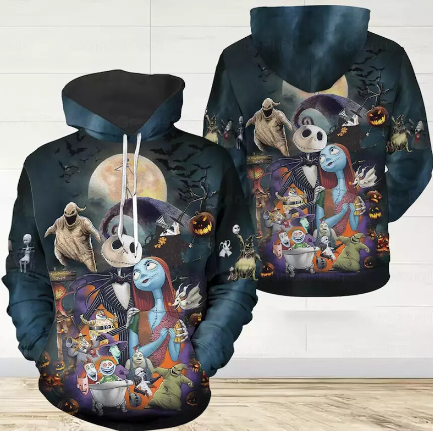 Jack And Sally 3D HOODIE MOTHER DAY GIFT ALL OVER PRINT BEST PRICE US SIZE-image